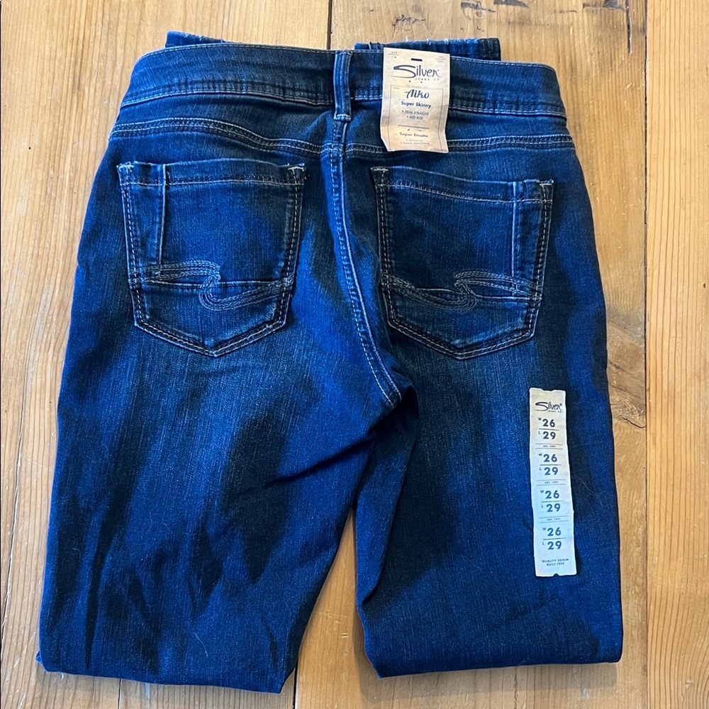 Dark Blue Women’s Skinny Jeans - Silver - Picture 3 of 6